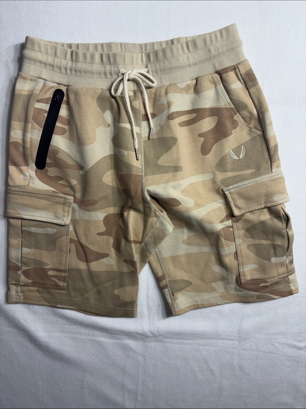 ASRV Camo Fleece Sweat Athletic Gym Training Performance Shorts
